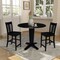 International Concepts 42 in. Solid Wood Dual Drop Leaf Dining Table with 2 Counter Height Stools in Black K46-42DPT-23B-S102-2 - alternate 2